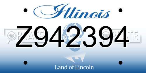 Z942394 Illinois License Plate