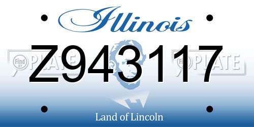 Z943117 Illinois License Plate