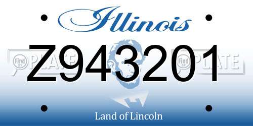 Z943201 Illinois License Plate