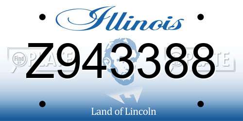 Z943388 Illinois License Plate