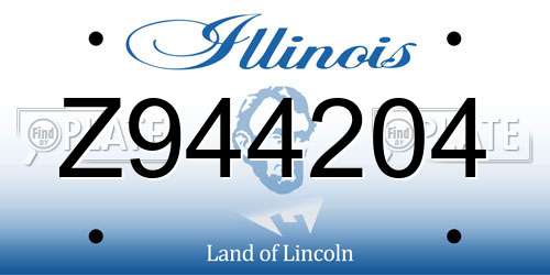 Z944204 Illinois License Plate