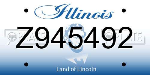Z945492 Illinois License Plate