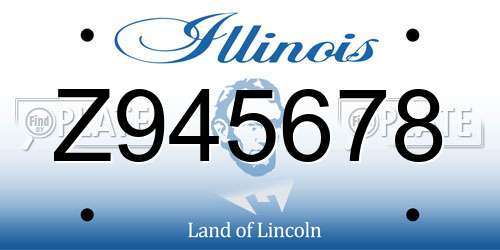 Z945678 Illinois License Plate