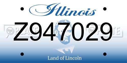 Z947029 Illinois License Plate