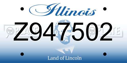 Z947502 Illinois License Plate