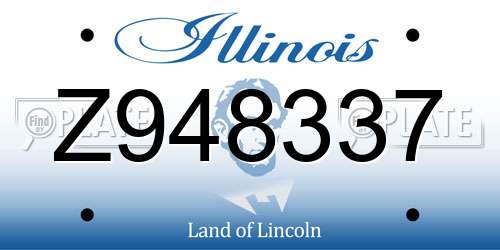 Z948337 Illinois License Plate