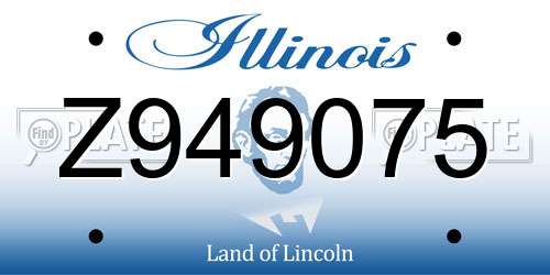 Z949075 Illinois License Plate