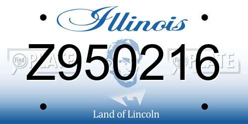 Z950216 Illinois License Plate