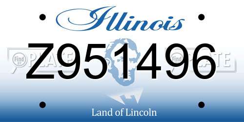 Z951496 Illinois License Plate