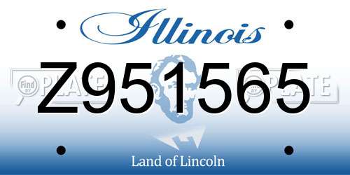 Z951565 Illinois License Plate