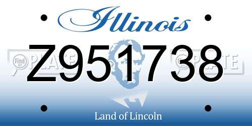 Z951738 Illinois License Plate