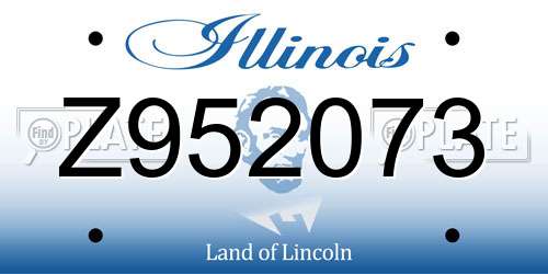 Z952073 Illinois License Plate
