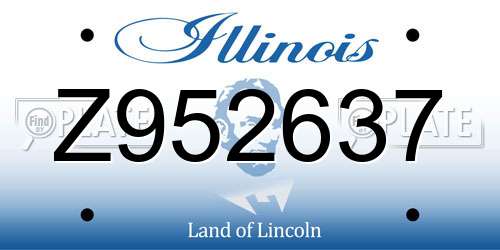 Z952637 Illinois License Plate