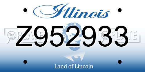 Z952933 Illinois License Plate
