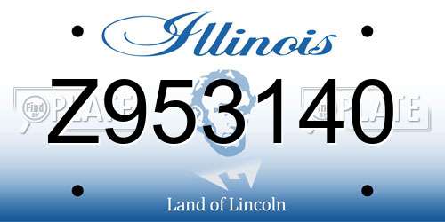 Z953140 Illinois License Plate