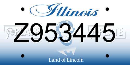 Z953445 Illinois License Plate