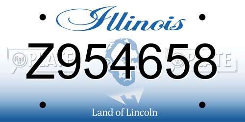 Z954658 Illinois License Plate
