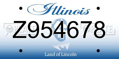 Z954678 Illinois License Plate