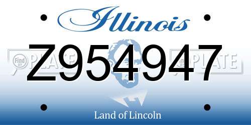 Z954947 Illinois License Plate