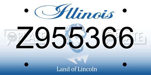 Z955366 Illinois License Plate