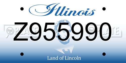 Z955990 Illinois License Plate