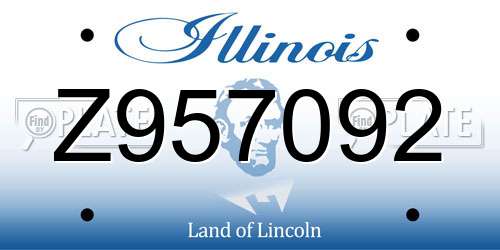 Z957092 Illinois License Plate