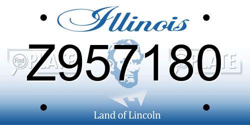 Z957180 Illinois License Plate