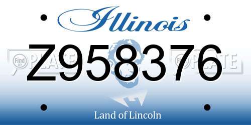 Z958376 Illinois License Plate
