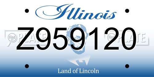 Z959120 Illinois License Plate