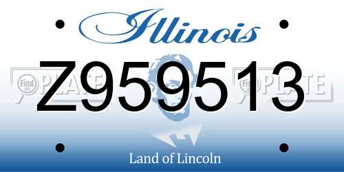 Z959513 Illinois License Plate