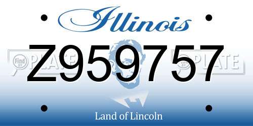 Z959757 Illinois License Plate
