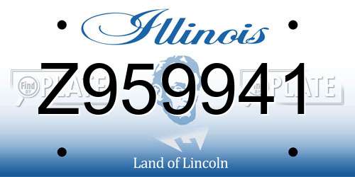 Z959941 Illinois License Plate