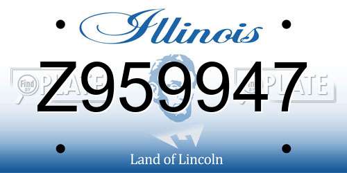 Z959947 Illinois License Plate