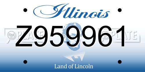 Z959961 Illinois License Plate