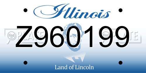Z960199 Illinois License Plate