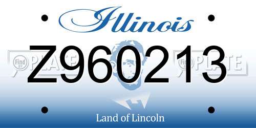 Z960213 Illinois License Plate