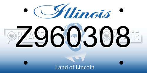 Z960308 Illinois License Plate