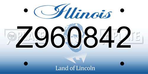 Z960842 Illinois License Plate