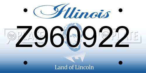 Z960922 Illinois License Plate