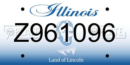 Z961096 Illinois License Plate