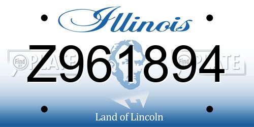 Z961894 Illinois License Plate