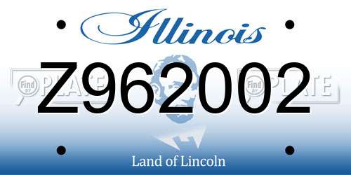 Z962002 Illinois License Plate