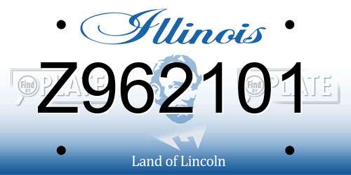 Z962101 Illinois License Plate