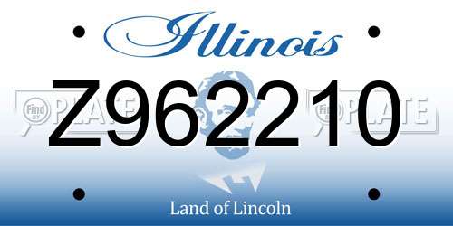Z962210 Illinois License Plate