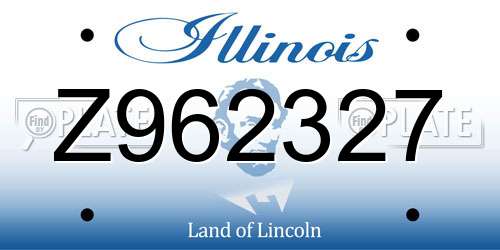 Z962327 Illinois License Plate