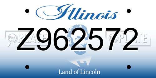 Z962572 Illinois License Plate