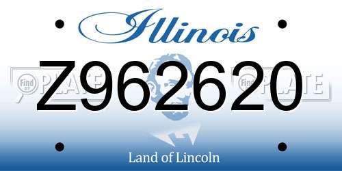 Z962620 Illinois License Plate