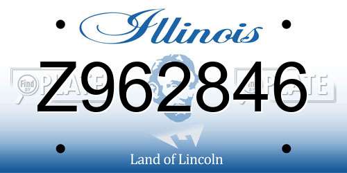 Z962846 Illinois License Plate