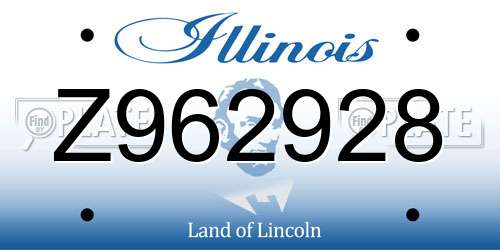 Z962928 Illinois License Plate