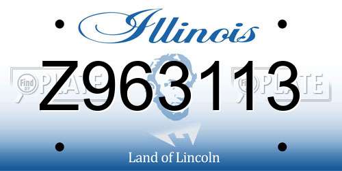 Z963113 Illinois License Plate